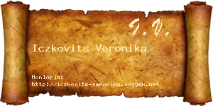 Iczkovits Veronika névjegykártya